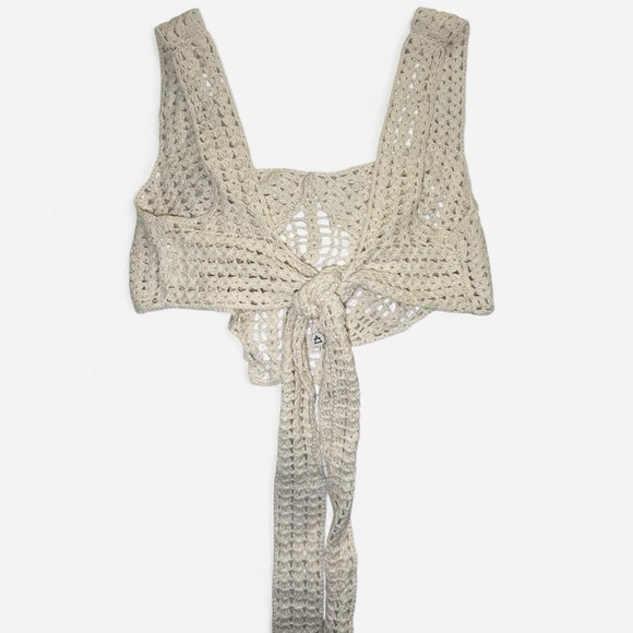 Anthropologie NWT Sage the Label Cream Crochet Top - Picture 2 of 2